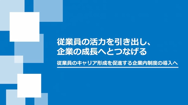 セルフ・キャリアドックとは－従業員の活力を引き出し、企業の成長へとつなげる～従業員のキャリア形成を促進する企業内制度の導入へ